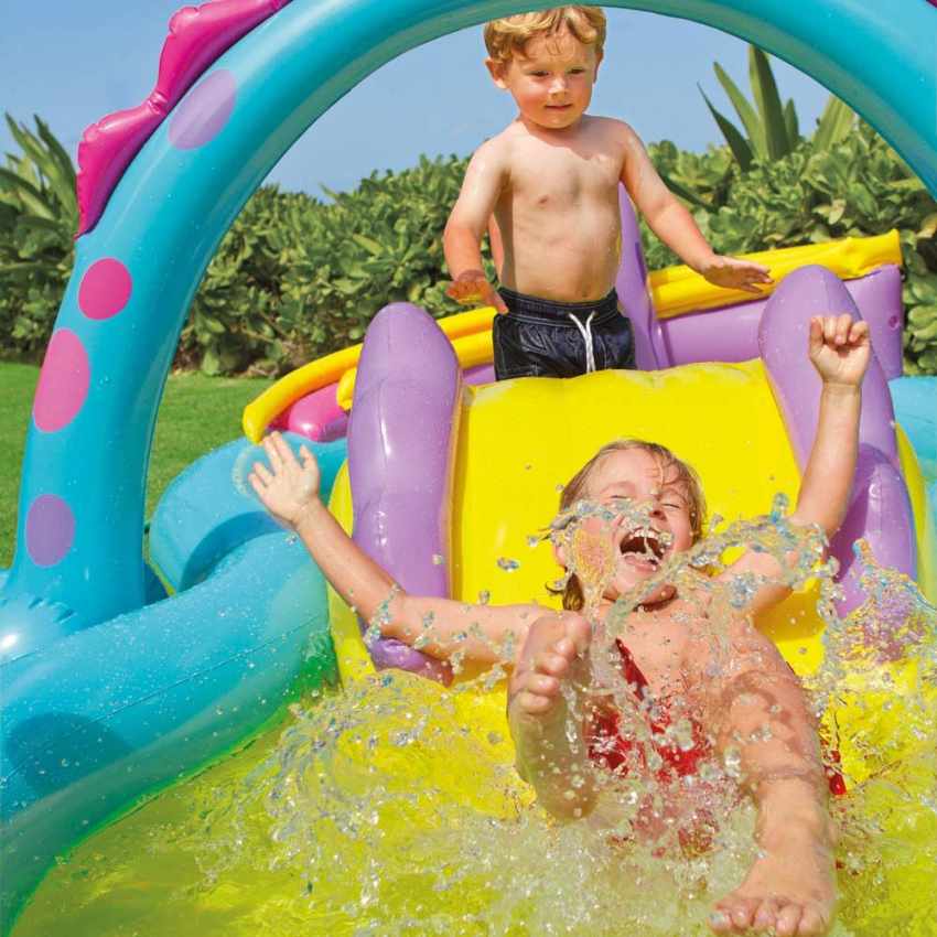 Intex Dinosaur Inflatable Water Play Center with Sprinkler & Slide 302 x 229 x 112 cm