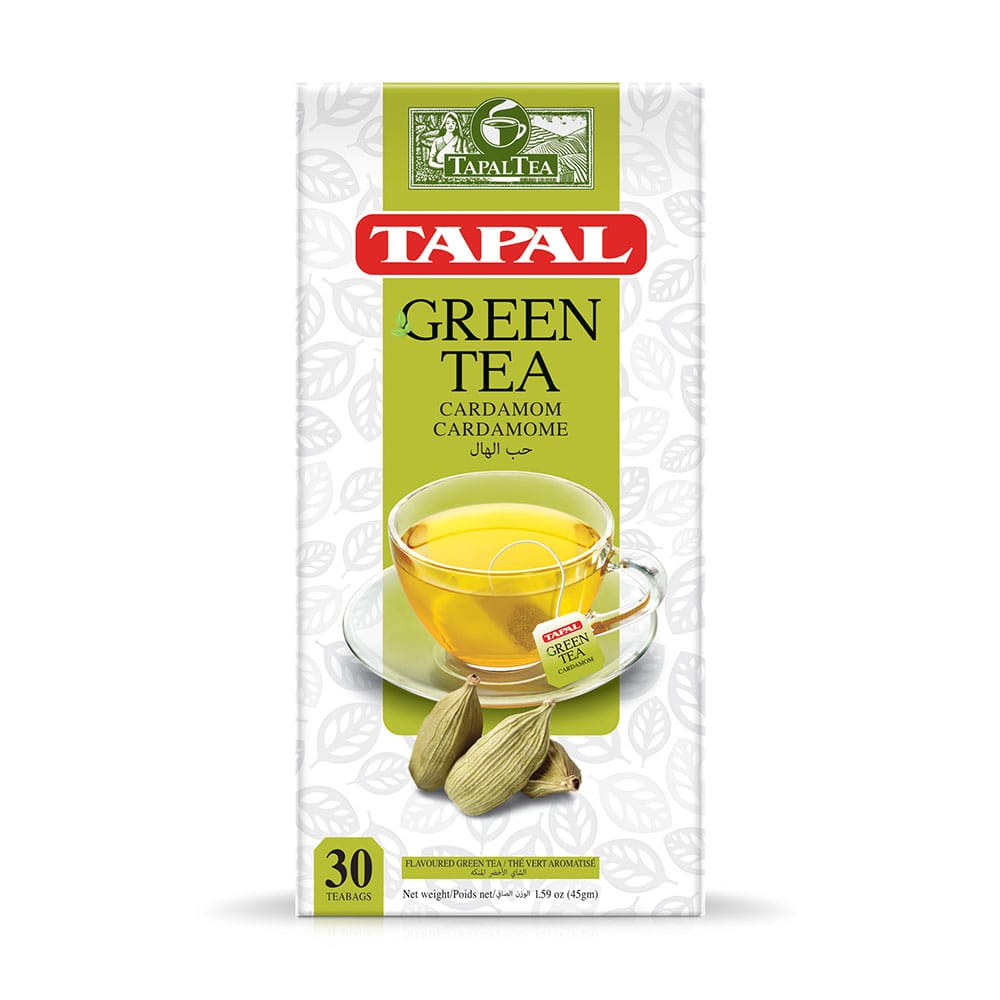 Tapal Green Tea Cardamom 30 Tea Bags – Refreshing Green Tea with Natural Elaichi Flavor