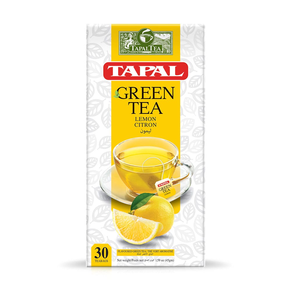 Tapal Green Tea Lemon Citron – Refreshing Lemon Flavored Green Tea | 30 Tea Bags