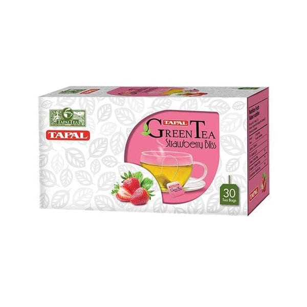 Tapal Green Tea Strawberry Bliss 30 Tea Bags – Refreshing Strawberry Flavored Green Tea