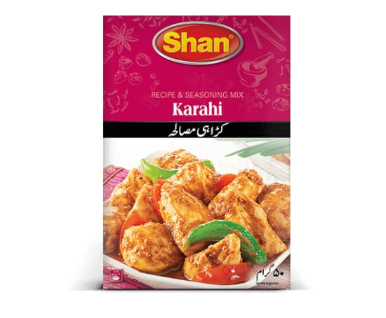 Shan Karahi Recipe & Seasoning Mix 50gm – Authentic Chicken Karahi Masala