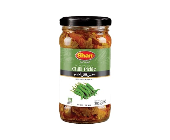 Shan Chilli Pickle in Oil 300gm – Spicy Traditional Green Chilli Achaar