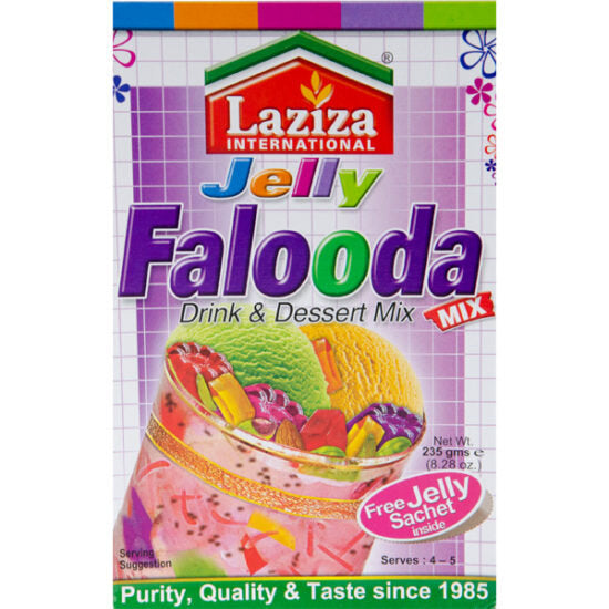 Laziza Jelly Falooda Mix Dessert 195gm – Instant Traditional Falooda Drink & Dessert Mix