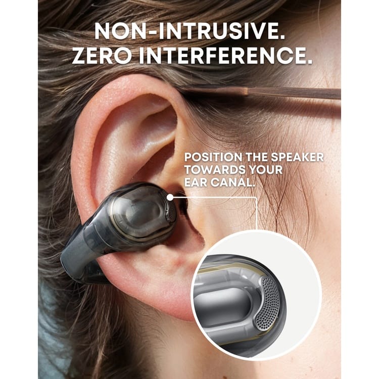 Soundcore C40i Open-Ear Wireless Bluetooth Earbuds with AI Clear Calls, Secure Clip-On Fit & Long Battery Life