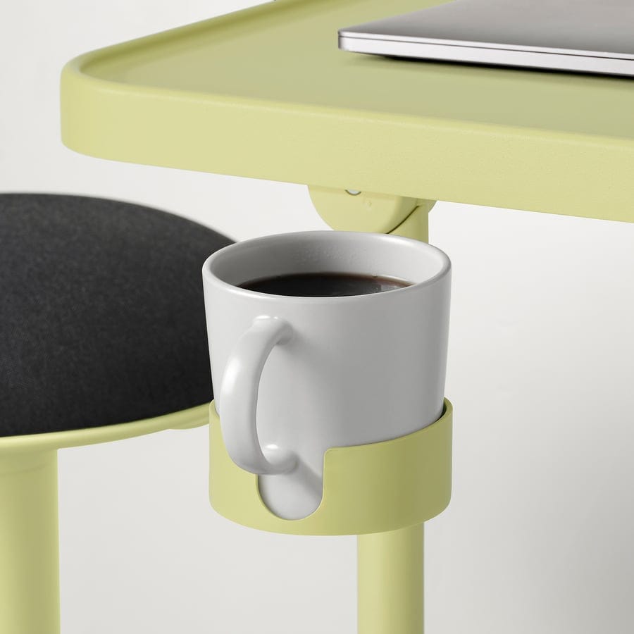 Adjustable C-Shaped Side Table with Cup Holder | Portable Sofa & Bed Laptop Desk | Modern Snack Table