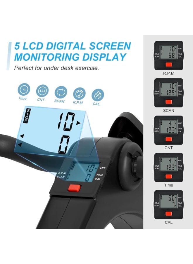 Mini Pedal Exerciser with LCD Monitor – Portable Arm & Leg Exercise Bike for Home, Office & Physical Therapy