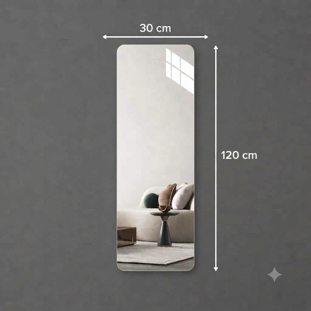 HD Self-Adhesive Acrylic Mirror Wall Tiles | Shatterproof Peel & Stick DIY Non-Glass Mirror Sheets for Bedroom, Living Room, Bathroom & Home Decor