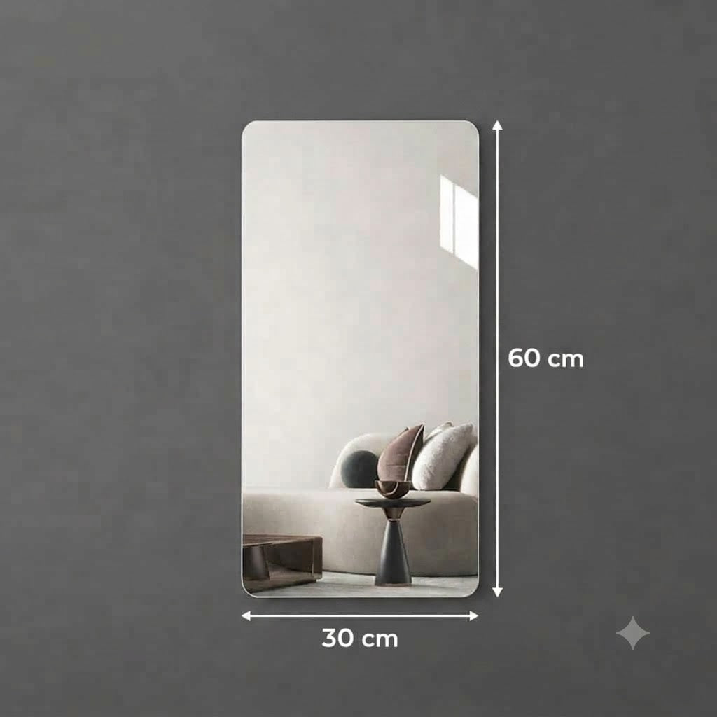 HD Self-Adhesive Acrylic Mirror Wall Tiles | Shatterproof Peel & Stick DIY Non-Glass Mirror Sheets for Bedroom, Living Room, Bathroom & Home Decor