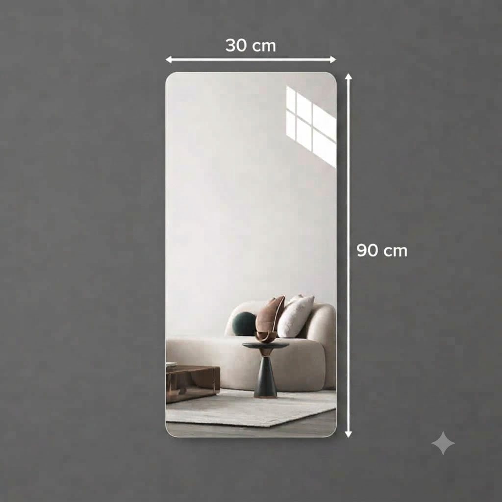 HD Self-Adhesive Acrylic Mirror Wall Tiles | Shatterproof Peel & Stick DIY Non-Glass Mirror Sheets for Bedroom, Living Room, Bathroom & Home Decor