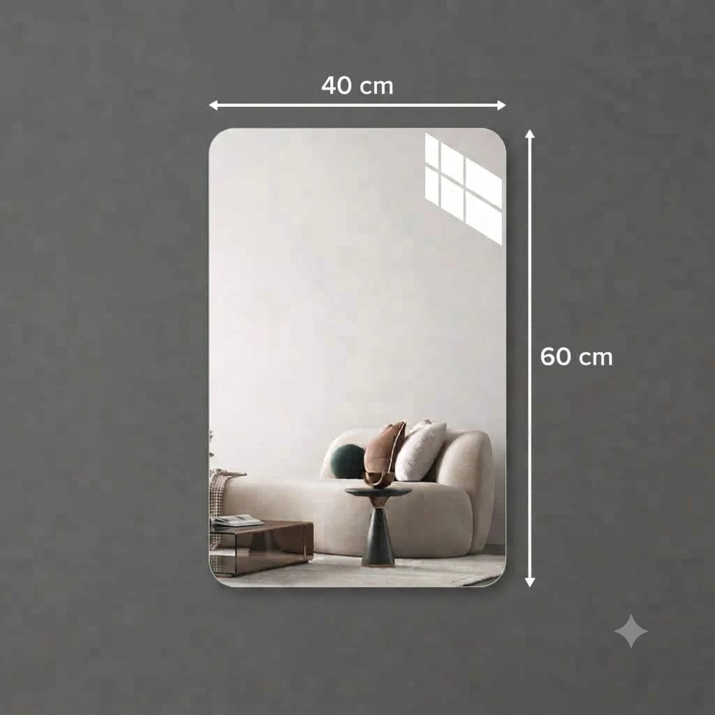 HD Self-Adhesive Acrylic Mirror Wall Tiles | Shatterproof Peel & Stick DIY Non-Glass Mirror Sheets for Bedroom, Living Room, Bathroom & Home Decor