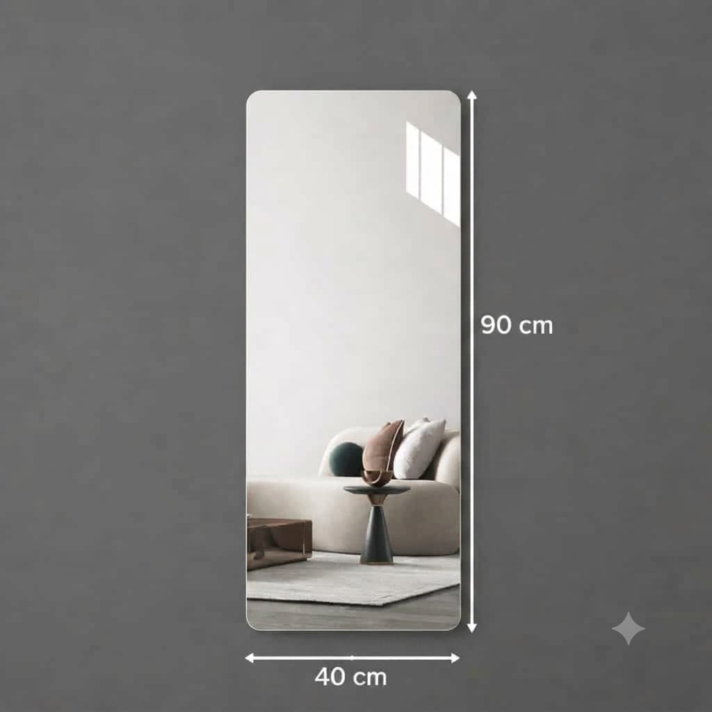 HD Self-Adhesive Acrylic Mirror Wall Tiles | Shatterproof Peel & Stick DIY Non-Glass Mirror Sheets for Bedroom, Living Room, Bathroom & Home Decor