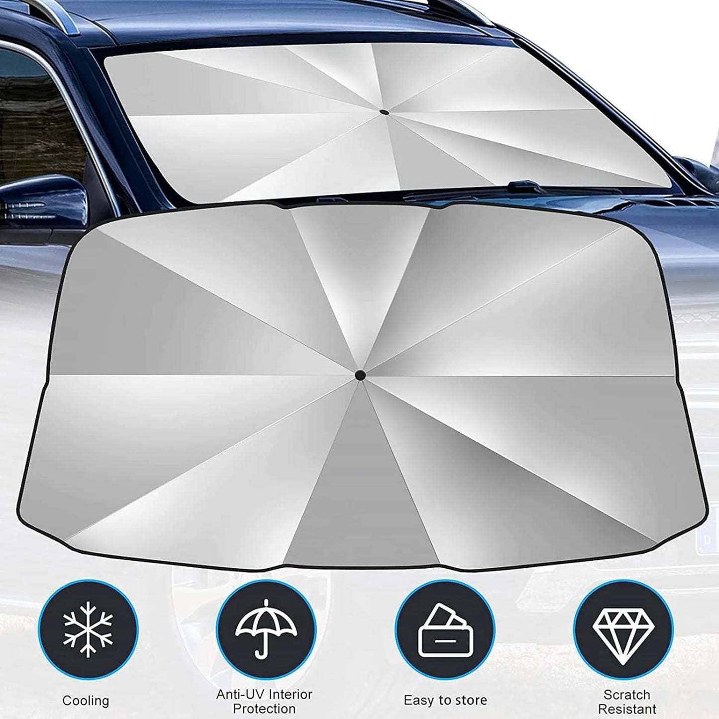 Brella Shield Car Windshield Sun Shade Umbrella | Fits All Cars | Qatar