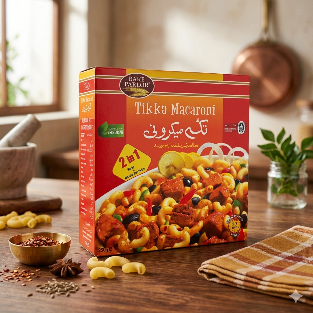 Bake Parlor Tikka Macaroni 2 in 1 Masala Mix Seasoning Pasta 250g