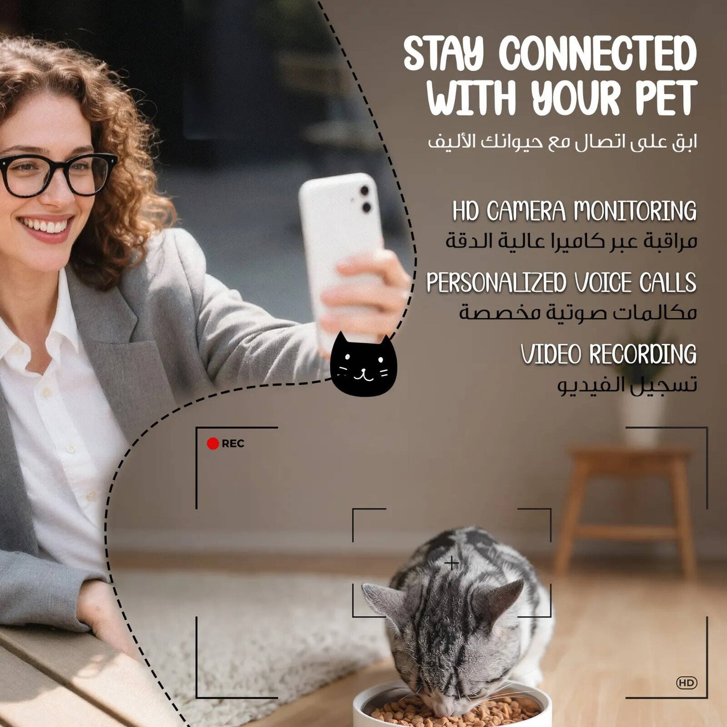 Green Lion Smart Pet Feeder with Camera | 3L Tank, 720p Video, 1–10 Meals/Day Scheduling | Stainless Steel Bowl — Cats & Dogs