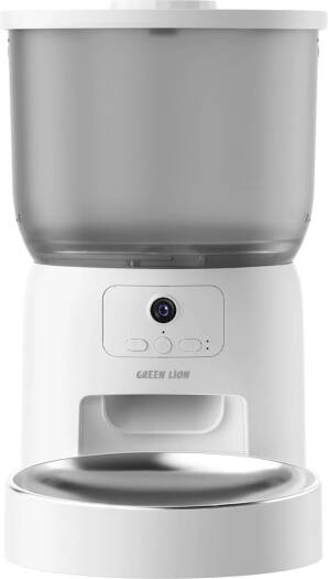 Green Lion Smart Pet Feeder with Camera | 3L Tank, 720p Video, 1–10 Meals/Day Scheduling | Stainless Steel Bowl — Cats & Dogs
