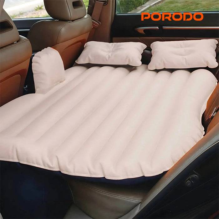 Porodo Inflatable Car Mattress with Auto Pump – 200KG Capacity | Portable Travel Bed for SUV & Sedan