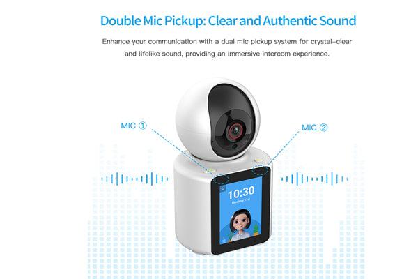1080P Smart Video Call Camera with Screen & App Controlled- 1 Click Call, Two-Way Video Calling, 360° View | Motion Detector, Night Vision, App Alert Indoor Pet Monitoring, Ideal for Baby Monitor, Pet Camera