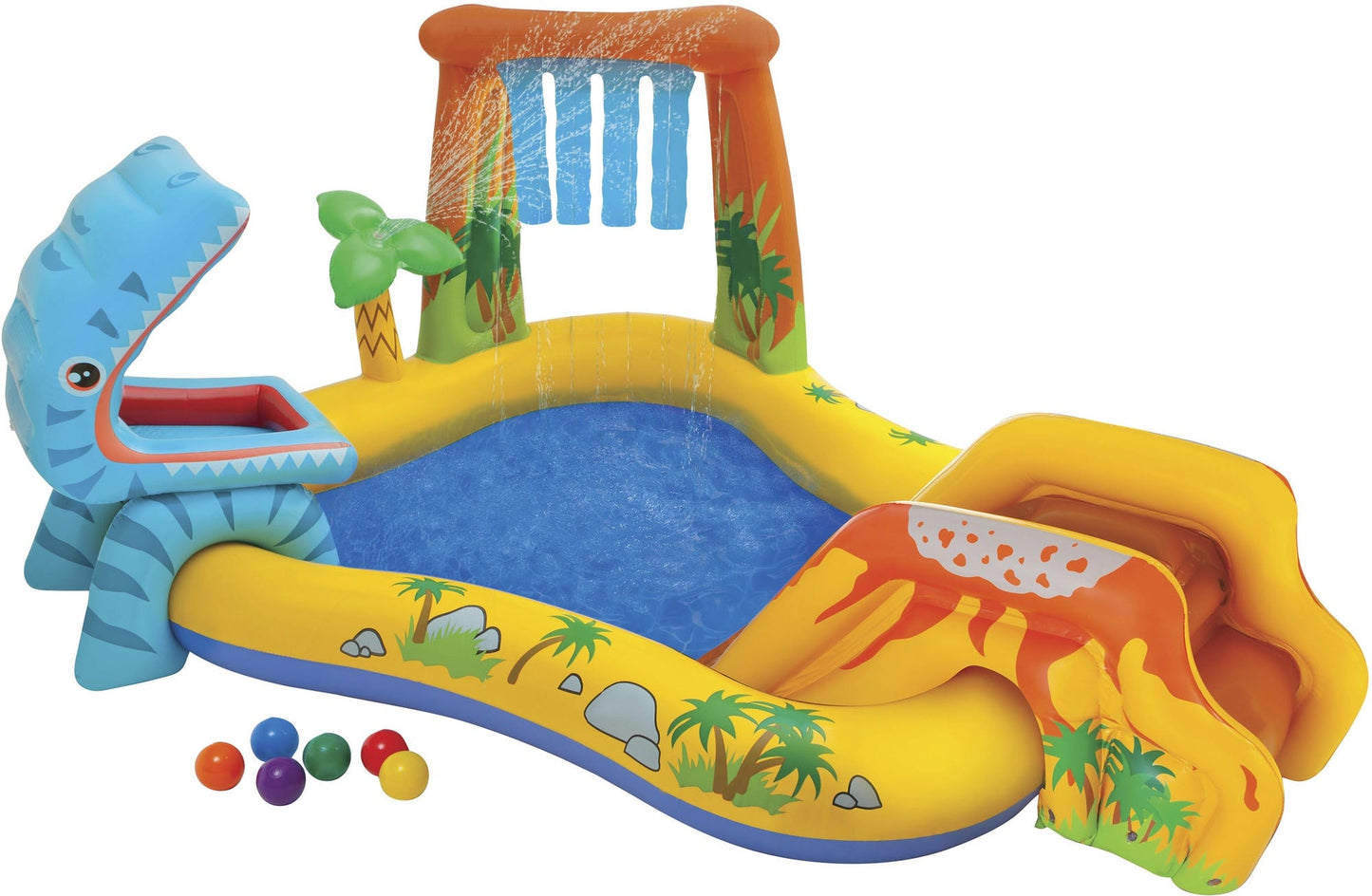 Intex Dino Splash Inflatable Water Play Center with Volcano Slide - 249 x 191 x 109cm