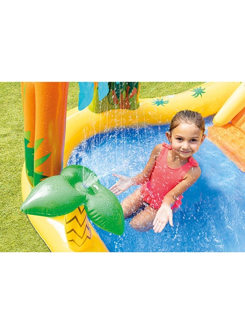 Intex Dino Splash Inflatable Water Play Center with Volcano Slide - 249 x 191 x 109cm