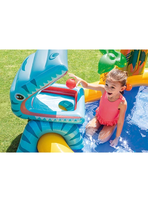 Intex Dino Splash Inflatable Water Play Center with Volcano Slide - 249 x 191 x 109cm