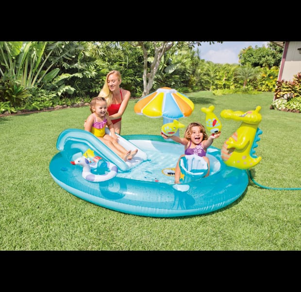 Intex Kids Inflatable Splash Pool with Slide & Sprinkler - 201 x 170 x 84 cm | Qatar
