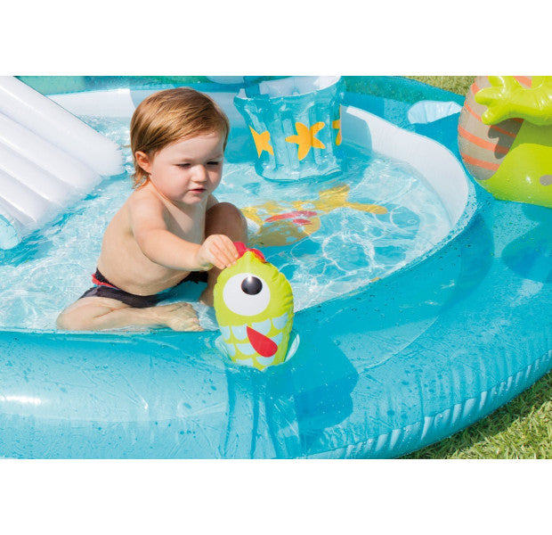 Intex Kids Inflatable Splash Pool with Slide & Sprinkler - 201 x 170 x 84 cm | Qatar