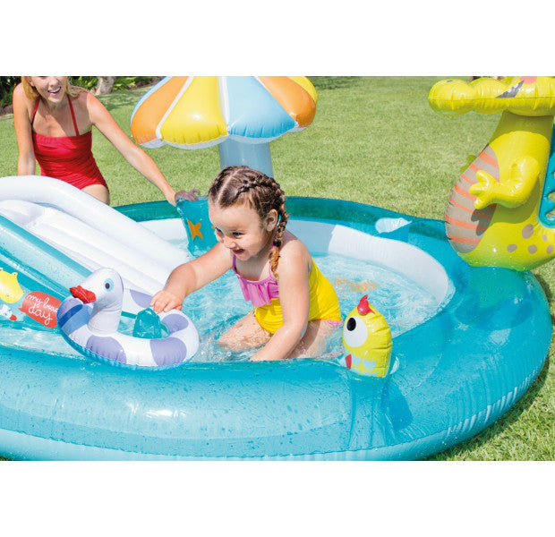 Intex Kids Inflatable Splash Pool with Slide & Sprinkler - 201 x 170 x 84 cm | Qatar