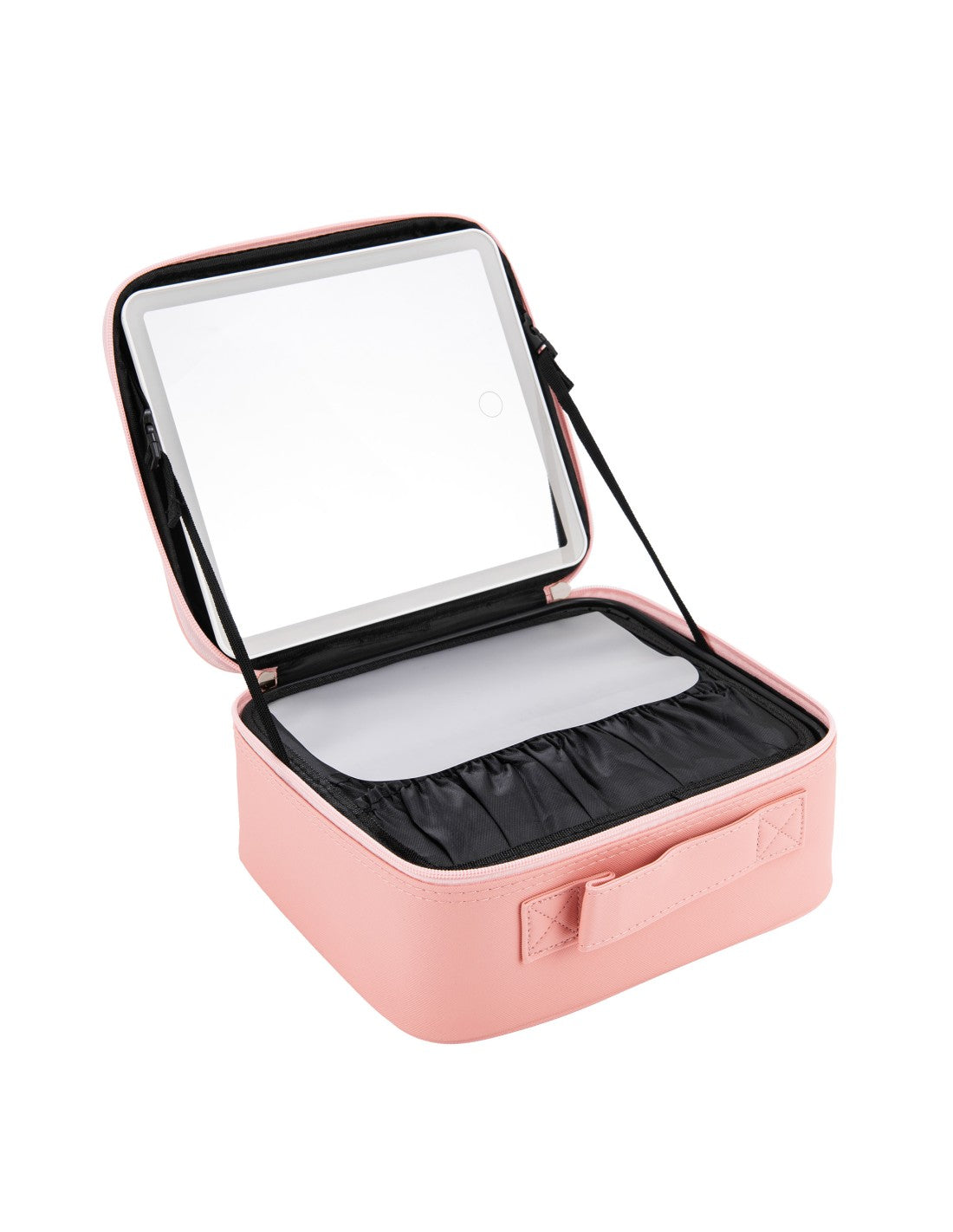 Portable Makeup Organizer Case with LED Mirror – Travel Cosmetic Storage Box for Beauty Essentials
