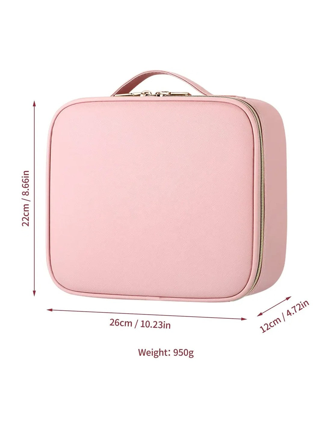 Portable Makeup Organizer Case with LED Mirror – Travel Cosmetic Storage Box for Beauty Essentials