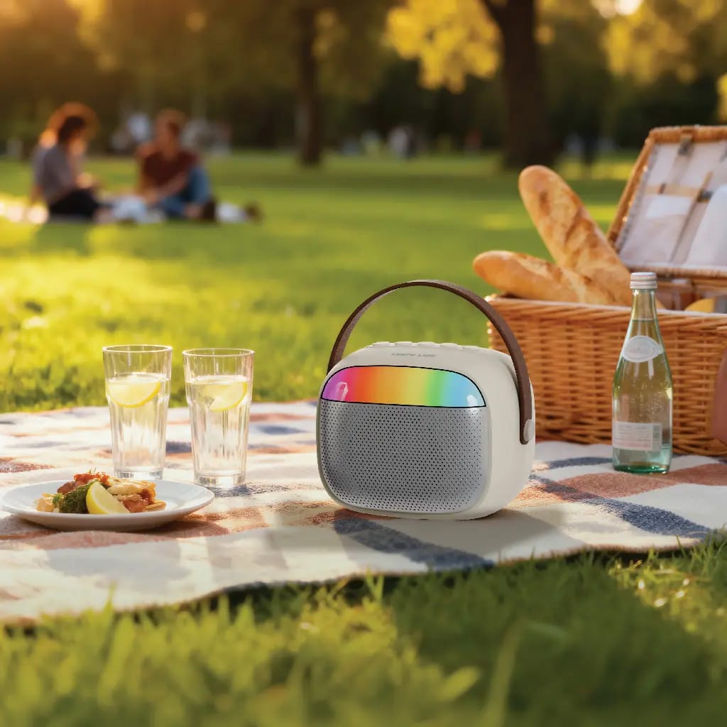 Green Lion Melody Mini Karaoke Speaker with Wireless Microphone – Portable Bluetooth RGB Karaoke System for Kids & Family Fun