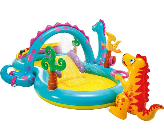 Intex Dinosaur Inflatable Water Play Center with Sprinkler & Slide 302 x 229 x 112 cm