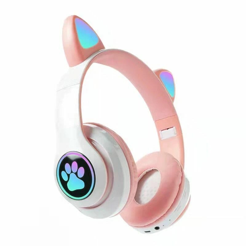 MZ023 Cat Ear Wireless Bluetooth Headphones with LED Lights – Foldable Stereo Gaming & Music Headset