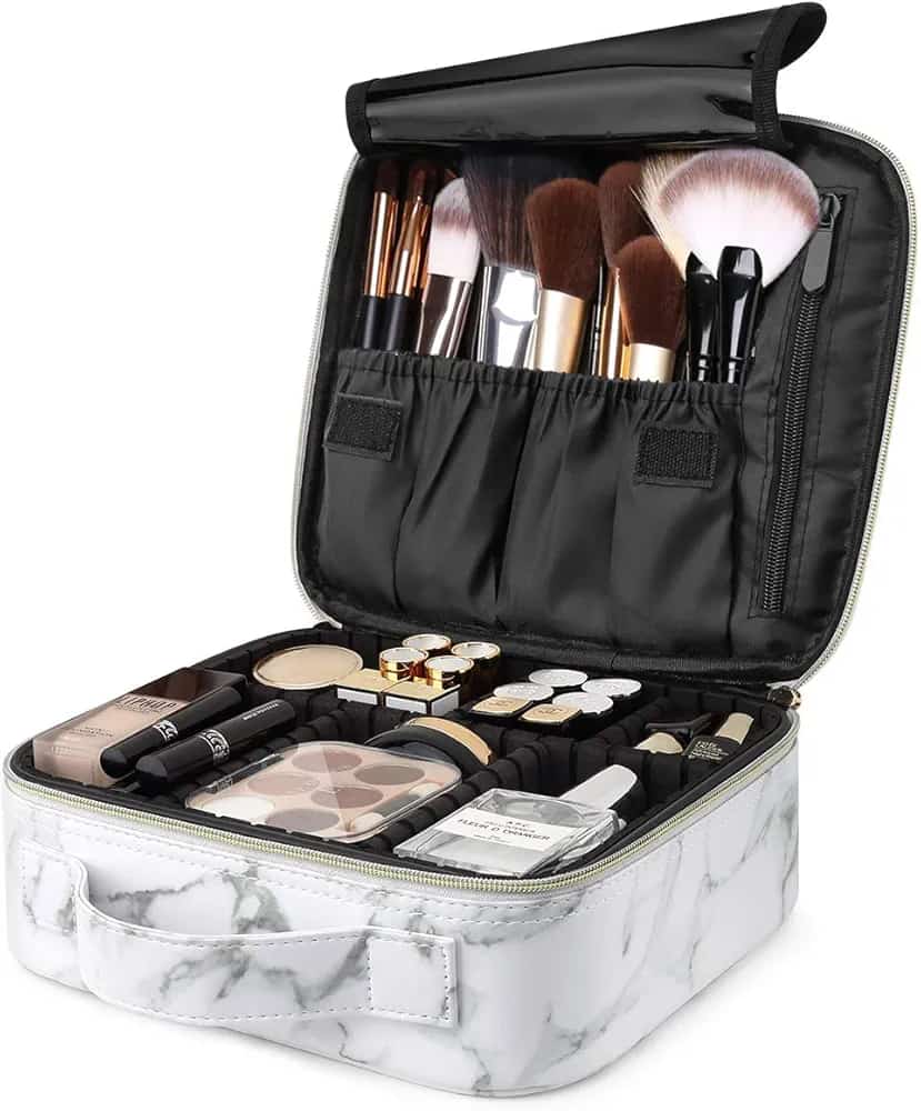 Professional Makeup Organizer Case  with Adjustable Compartments – Portable Cosmetic Storage Case for Travel & Vanity Use