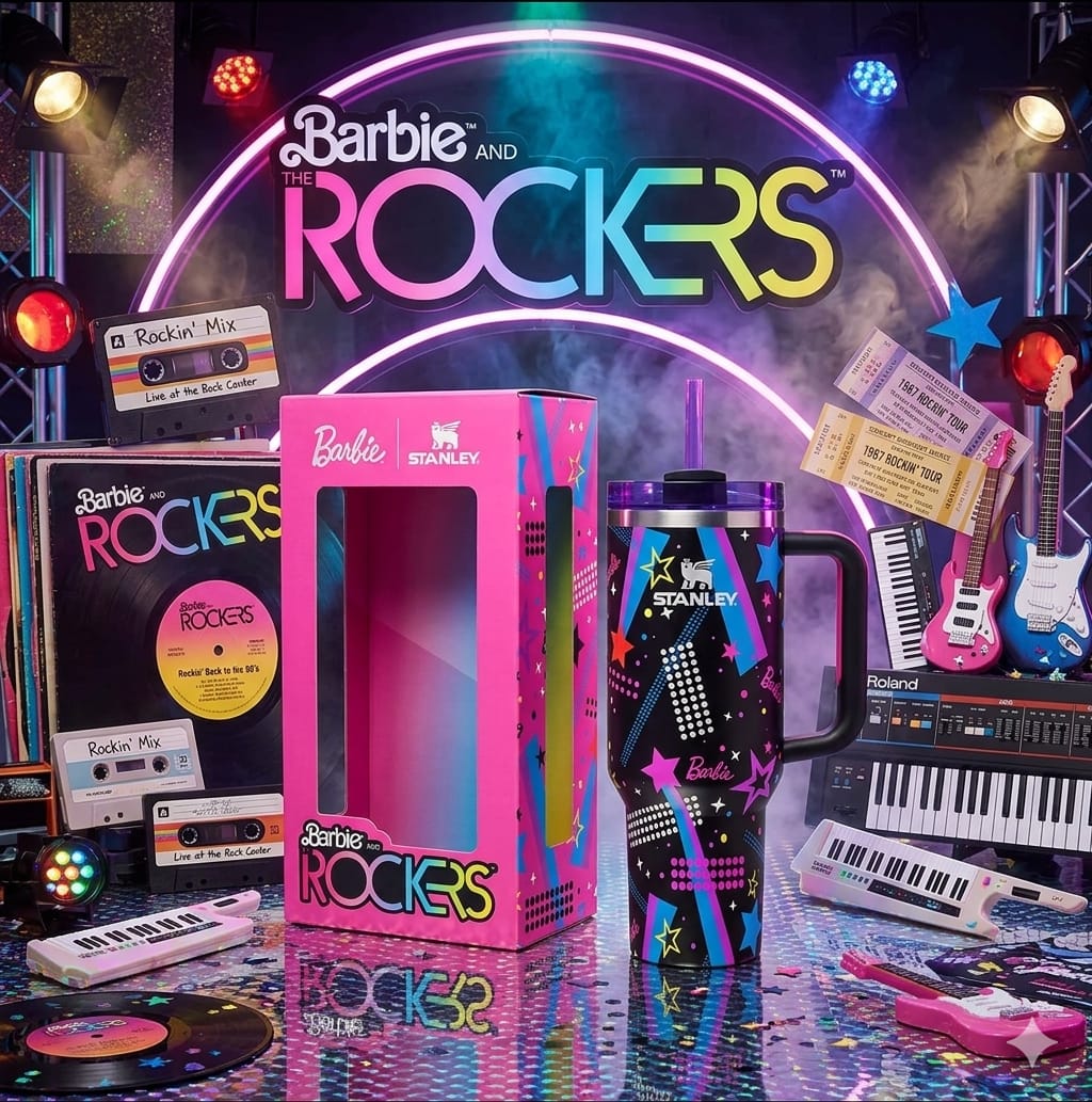 Barbie™ x Stanley Rockers Edition Tumbler – Retro Music Style Travel Mug