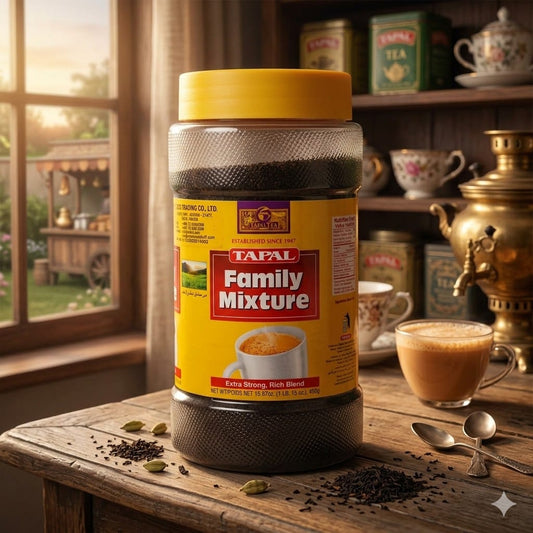 Tapal Family Mixture Tea Jar – Extra Strong Rich Blend Black Tea 450g