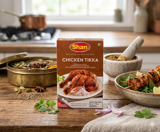 Shan Chicken Tikka Recipe & Seasoning Mix 50gm – Authentic BBQ Chicken Tikka Masala
