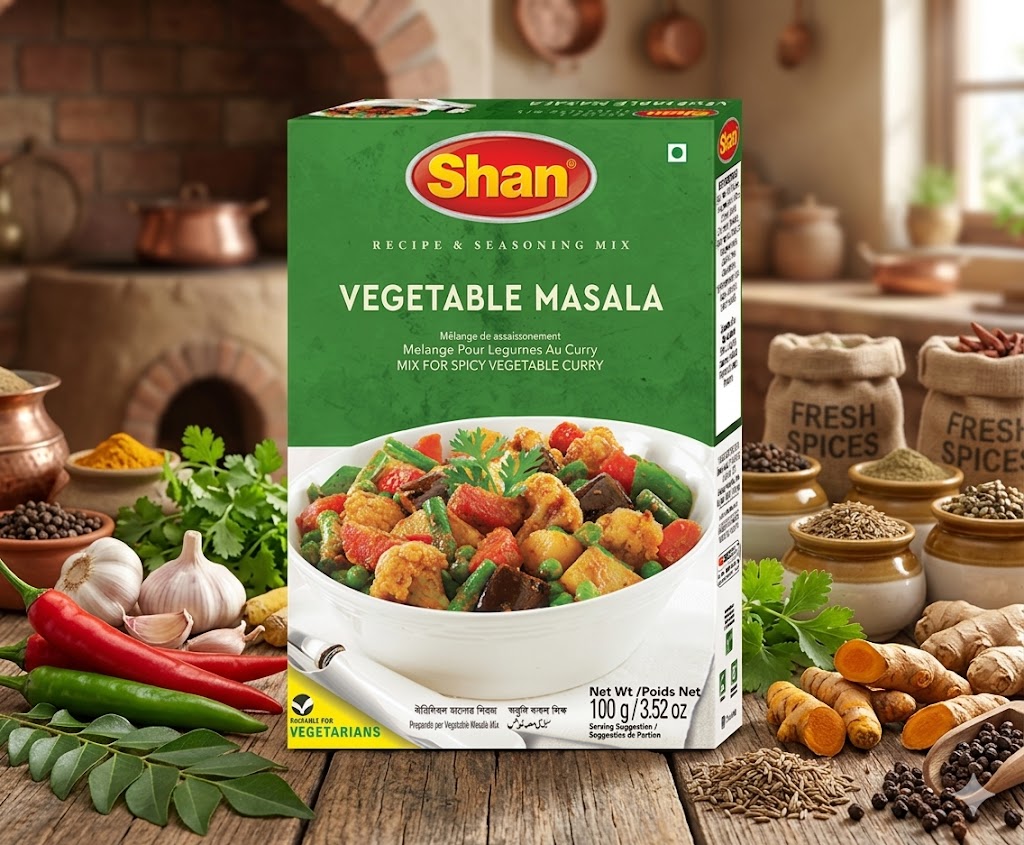 Shan Vegetable Masala 100g – Premium Mixed Vegetable Curry Spice Blend