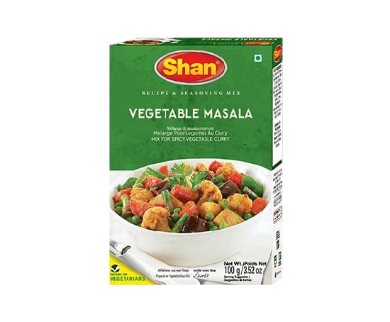 Shan Vegetable Masala 100g – Premium Mixed Vegetable Curry Spice Blend
