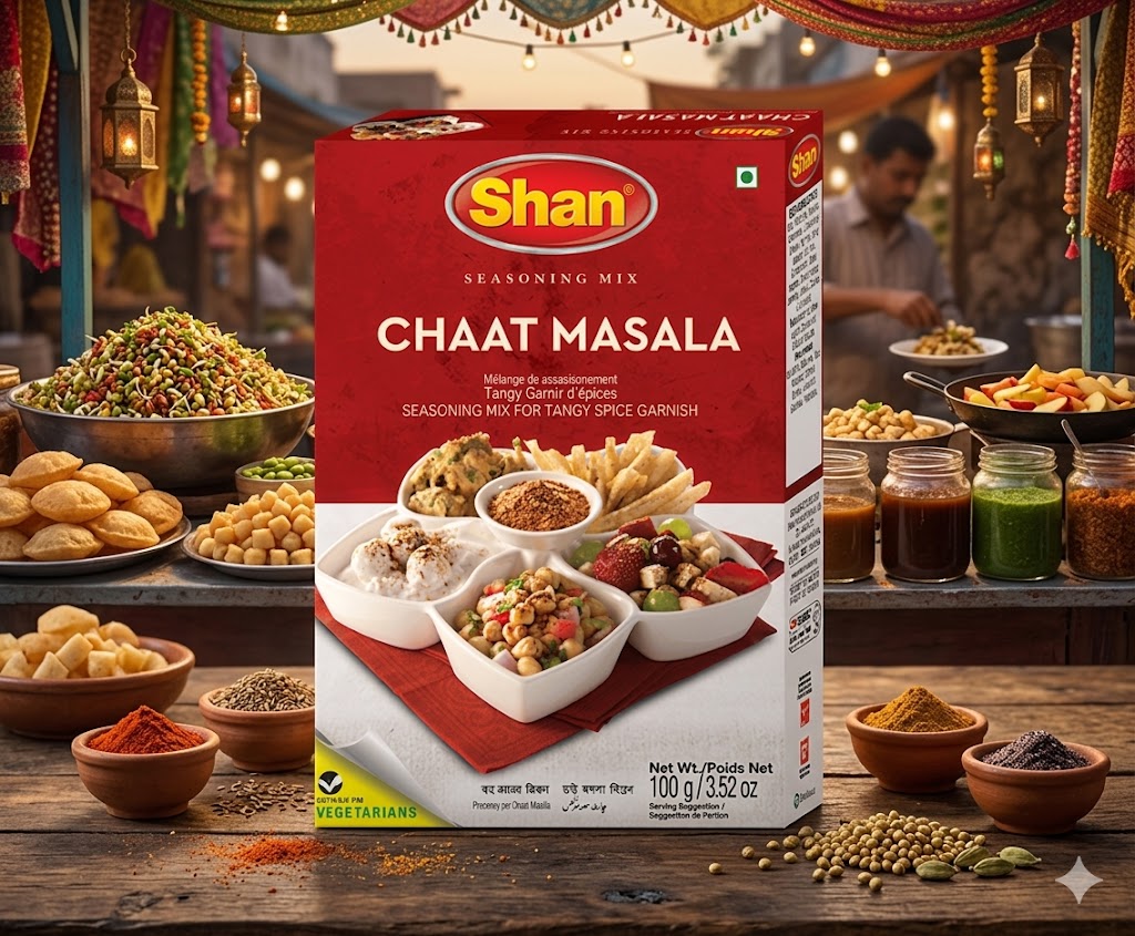 Shan Chaat Masala Seasoning Mix 100gm – Tangy & Spicy Sprinkle Masala