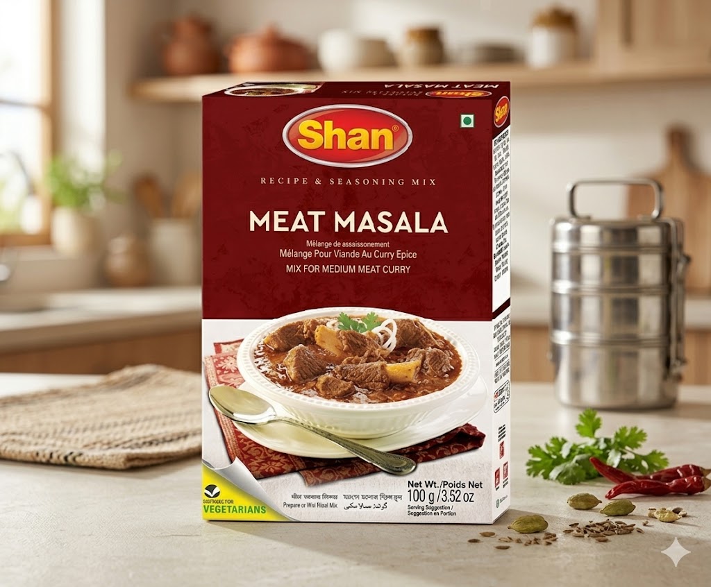 Shan Meat Masala Mix 100g – Premium Spice Blend for Traditional Meat Curry & BBQ Dishes