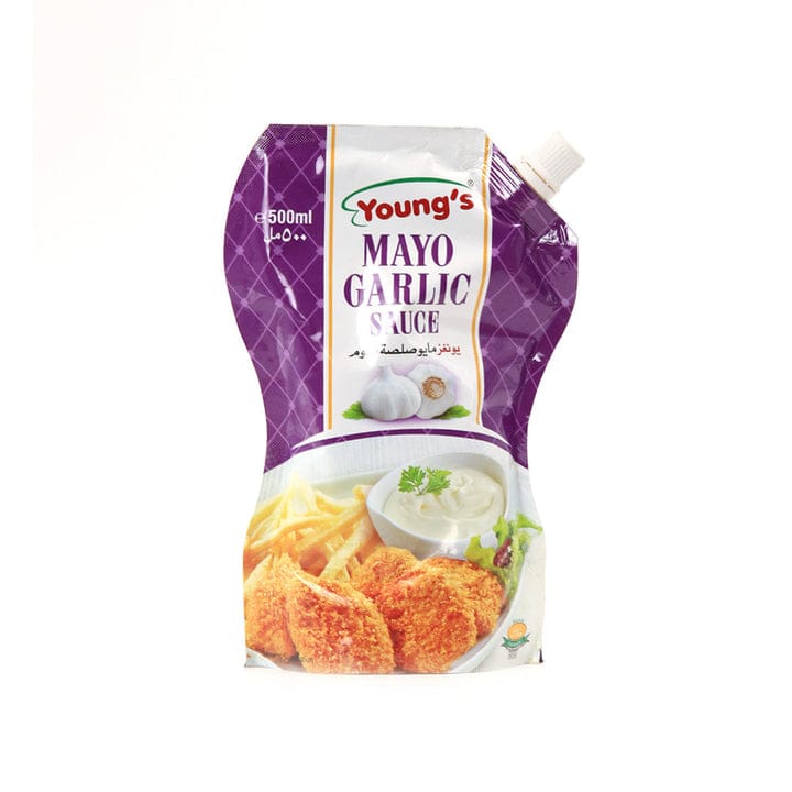 Young’s Creamy Garlic Mayonnaise Sauce 500ml | Rich & Smooth Garlic Mayo Dip