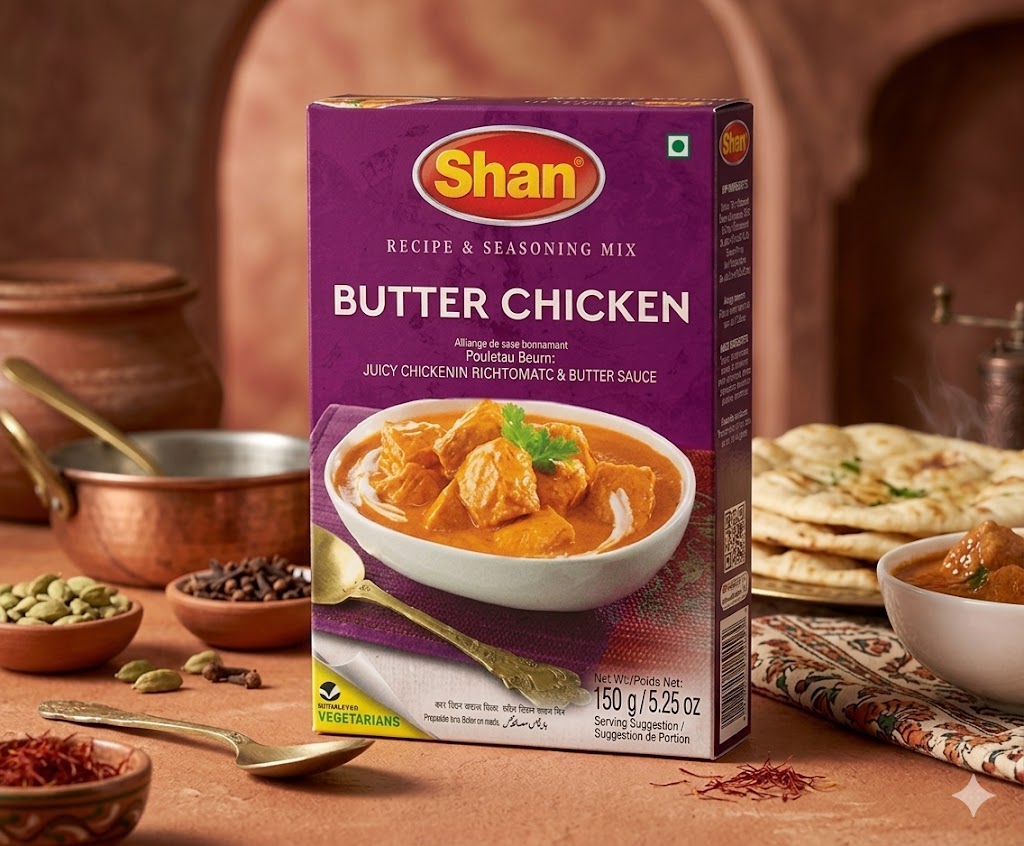 Shan Butter Chicken Recipe & Seasoning Mix 50gm – Creamy Tomato & Butter Chicken Masala