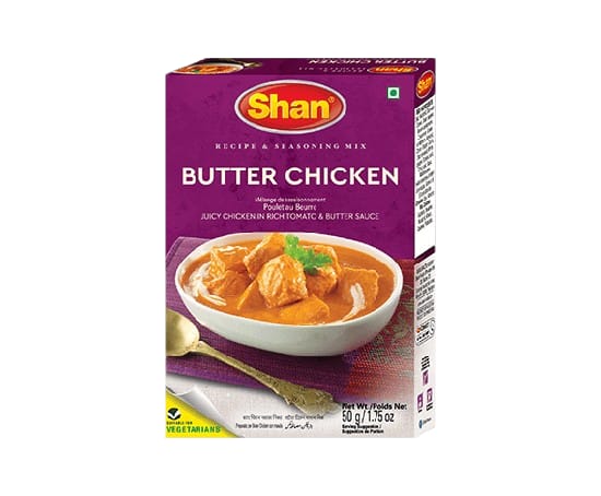 Shan Butter Chicken Recipe & Seasoning Mix 50gm – Creamy Tomato & Butter Chicken Masala