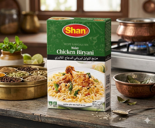 Shan Malay Chicken Biryani Recipe & Masala Mix 60g – Authentic Malaysian Style Biryani Spice Mix
