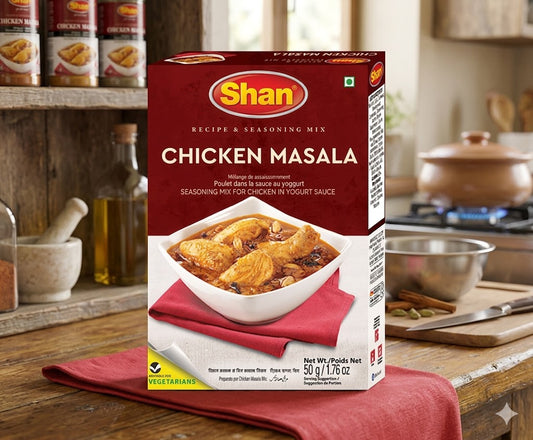 Shan Chicken Masala Recipe & Seasoning Mix 50gm – Authentic Chicken Curry Masala