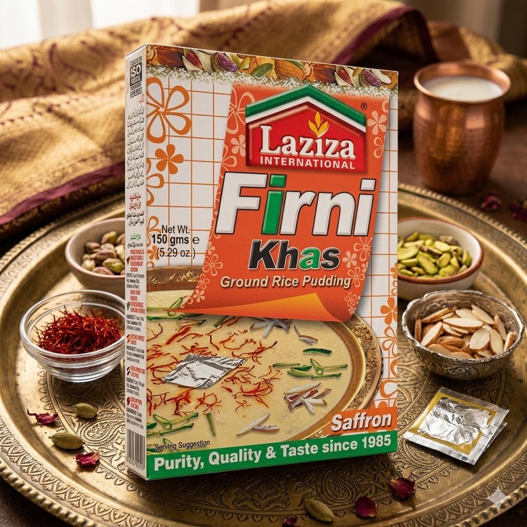 Laziza Firni Khas Saffron 150gm – Traditional Saffron Rice Pudding Dessert Mix