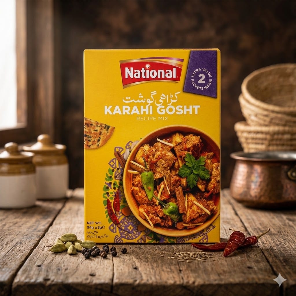 National Karahi Gosht Masala 100g Double Pack – Authentic Pakistani Karahi Spice Mix