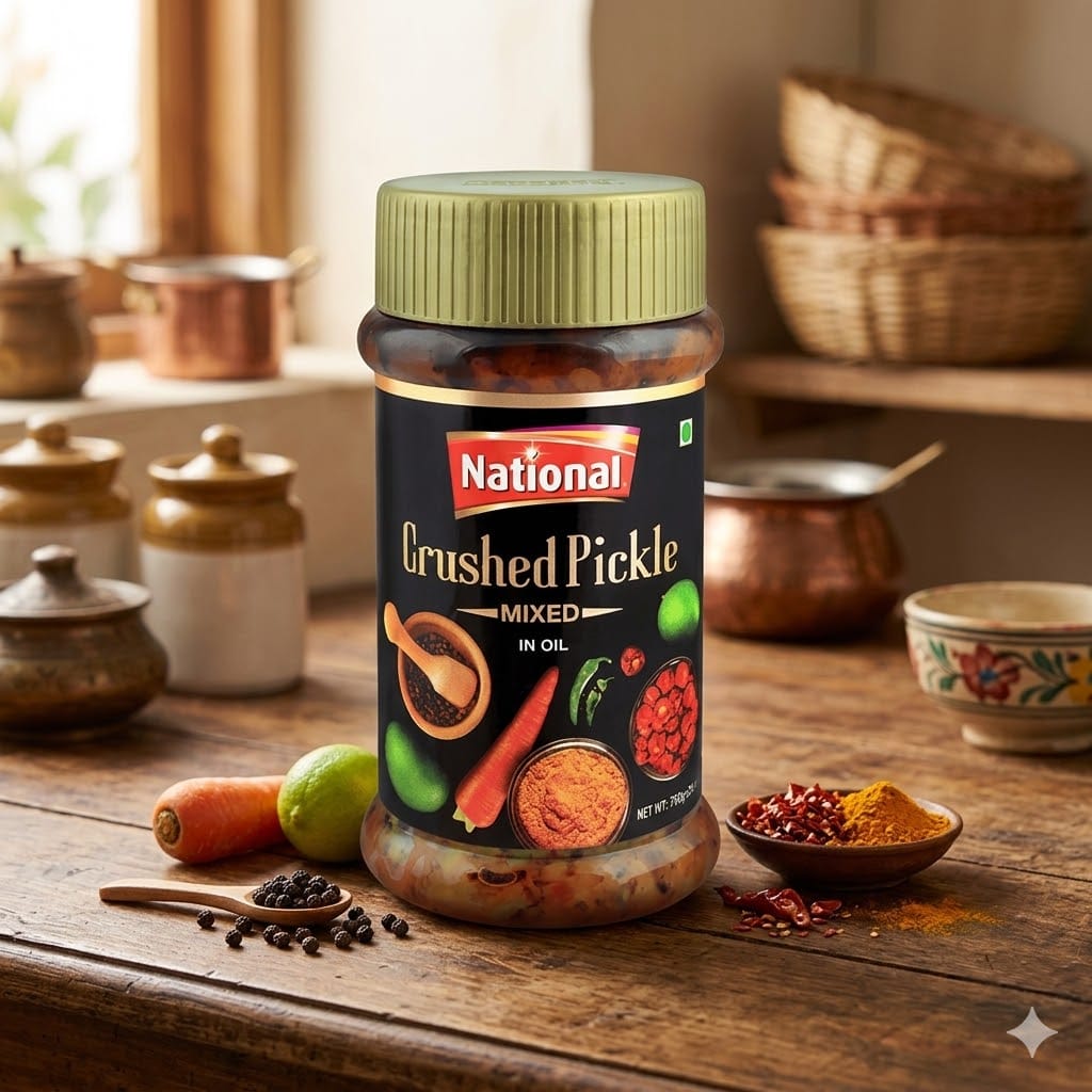 National Crushed Pickle 750gm – Traditional Mixed Achaar with Authentic Spices