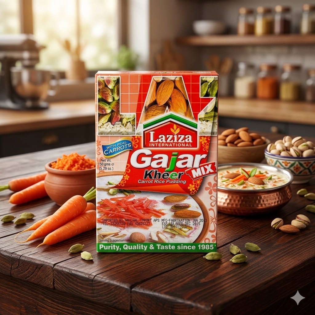 Laziza Gajar Kheer Real Carrot 150gm – Traditional Carrot Milk Dessert Mix