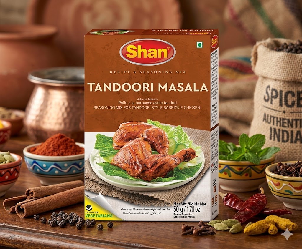 Shan Tandoori Masala 50g – Authentic BBQ Spice Mix for Smoky Tandoori Flavor
